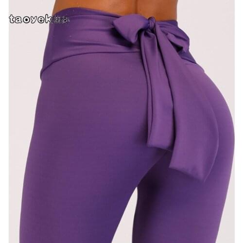 Bowtie High Waist Leggings Women Fitness Clothes 2020 Slim Ruched Bodybuilding Womens Pants Athleisure Female Legging C49