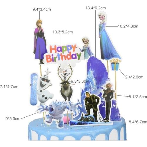 1pcs/lot Disney Frozen Princess Elsa Birthday Party Decor Kids Cake Topper For Girls Birthday Decor Anniversaire Cake Supplies