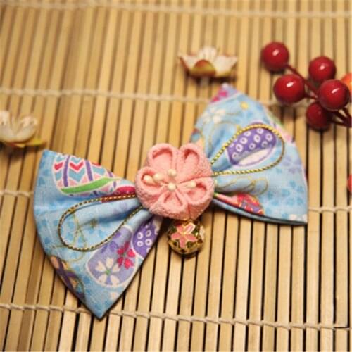 Hot Handmade Japanese Style Flower Hair Decor Bowknot Hair Clip for Kimono Hanfu Cosplay Accessories for Women Girl Gift 1pcs