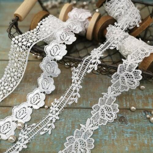 2Meters Yellow Flower Lace Trim For Knitting Wedding Embroidered Ribbon DIY Handmade Patchwork Sewing Supplies Crafts