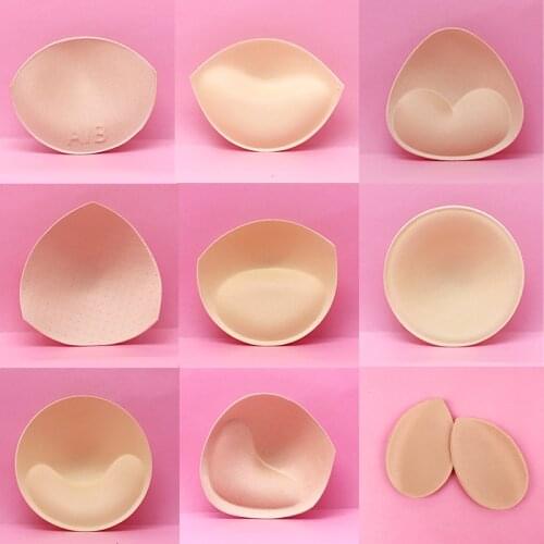 2pcs 1pair Sponge Bra Pads Push Up Breast Enhancer Removeable Bra Padding Inserts Cups for Women Girls Swimsuit Bikini Padding