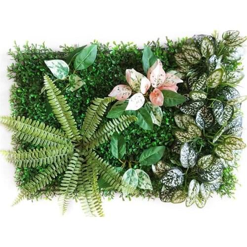 60x40 Cm DIY Green Artificial Plant Wall Eucalyptus Clover Fern Leaf Lawn Hotel Wedding Background Decoration Tropical Leaves