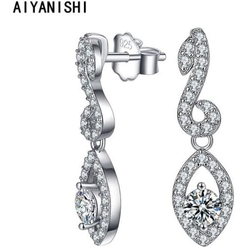 AIYANISHI 925 Sterling Silver Dangle Earrings Water Drop Earrings Wedding Engagement Silver Chandelier Drop Earrings Gifts