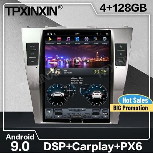128G Tesla Screen Carplay Android Car Radio 2 Din Stereo Receiver For Toyota Camry 2007 2008 2009 2010 2011 GPS Audio Head Unit