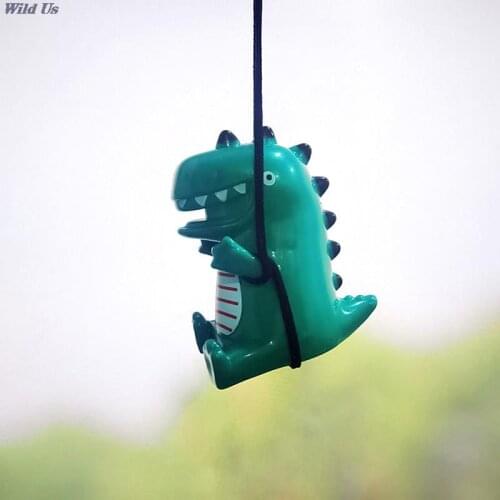 Car Pendant Cute Anime Little Dinosaur Swing Auto Rearview Mirror Hanging Ornaments Interior Decoraction Accessories Gifts