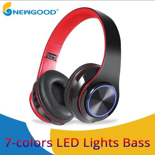 Bluetooth Headphone Luminous Wireless Headphones Bluetooth With Microphone noise cancelling MP3 Player for iphone samsung