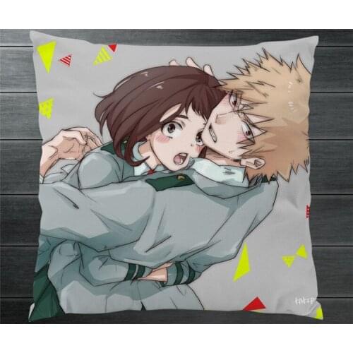 My Hero Academia bakugou katsuki Ochako Uraraka Two Side Pillowcase 40x40cm Pillow Cushion Case Cover Cosplay Car/Bed/Sofa Decor
