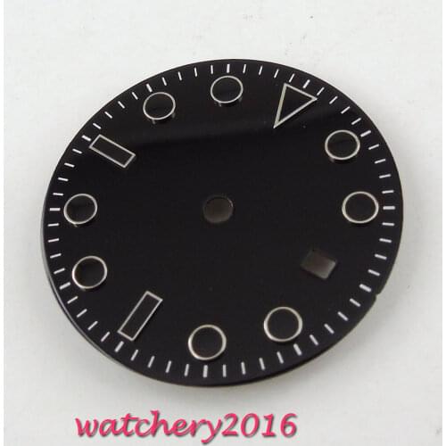 31.3mm black Dial Date window fit ETA 2836 Mingzhu 2813 movement Mens Watch Dial