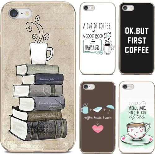 For Samsung Galaxy A12 A31 A41 A51 A71 A20e A21s M30 A10 A30 A40 A50 A60 A70 Soft Case Ok But First Coffee book Postcard