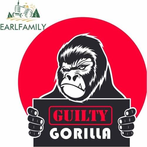 EARLFAMILY 13cm x 13cm for Gorilla Waterproof Scratch-proof Car Stickers and Decals Car Styling Fashion Laptop Motorcycle