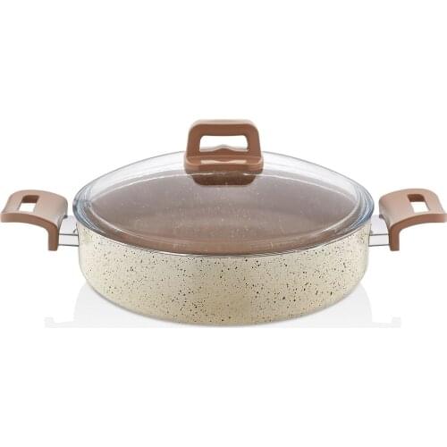 Cream Color 30 CM Granite Shallowly Pots