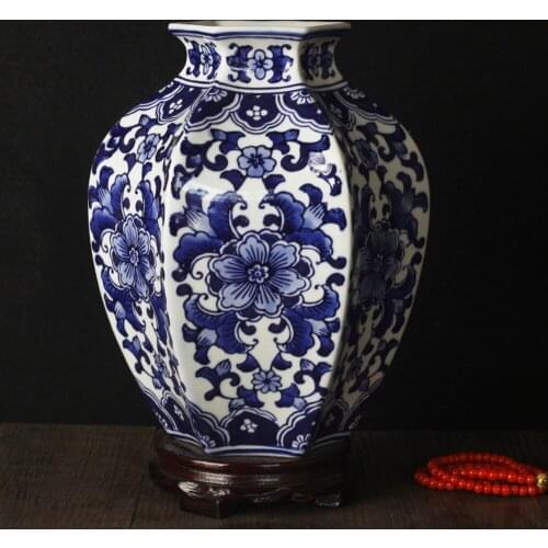 Vintage Home Decor Ceramic Vaccines For Housing Ancient Traditional Chinese Blue And White Porcelain For Flowers Art Home