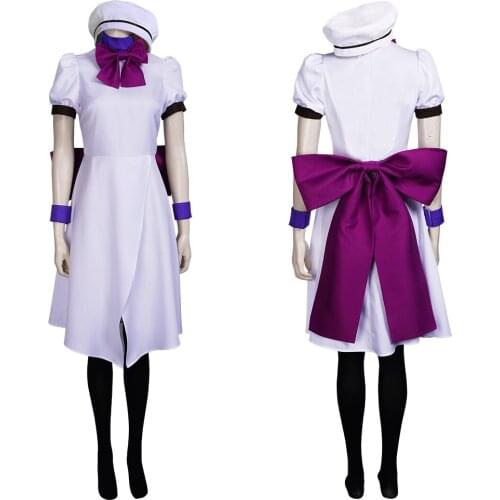 Anime Higurashi When They Cry Ryugu Rena Cosplay Costume Halloween Carnival Bowtie + Dress + Hat + Stockings + Wristlets Outfits