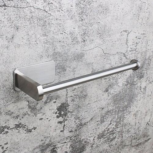 Kitchen Roll Paper Self Adhesive Wall Mount Toilet Paper Holder Stainless Steel Bathroom Tissue Towel Accessories Rack Holders