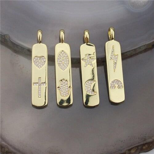 34*8mm 20pcs/lot High quality cz pendant,cute cubic zircon charm,bracelet/necklace component wholesale