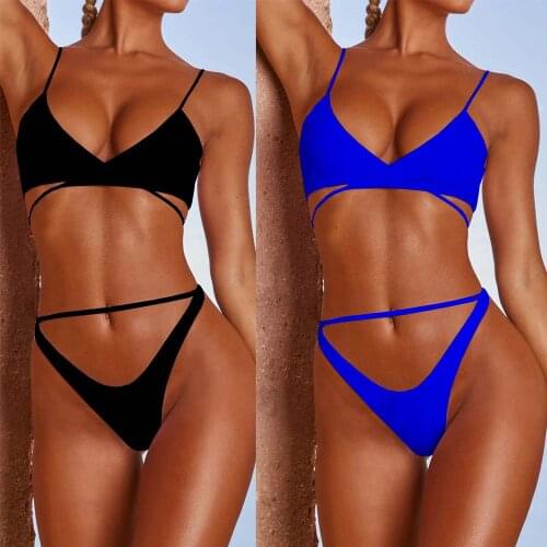 Push-up Padded Bra Bandage Bikini Set Sexy Swimsuit For Women Summer Bather Suits Holiday Beach Swimwear Bathing Bikinis
