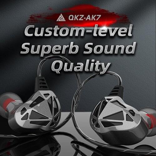 QKZ AK7 3.5mm Gold-plated Wired Earphones With Mic Gaming Headset mp3 DJ Earbuds Heavy Bass Sports Earphones for Universal Phone