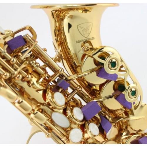 New MARGEWATE Soprano Saxophone High Quality Brass Gold Lacquer Saxophone B Flat Playing Musical Instrument with Mouthpiece