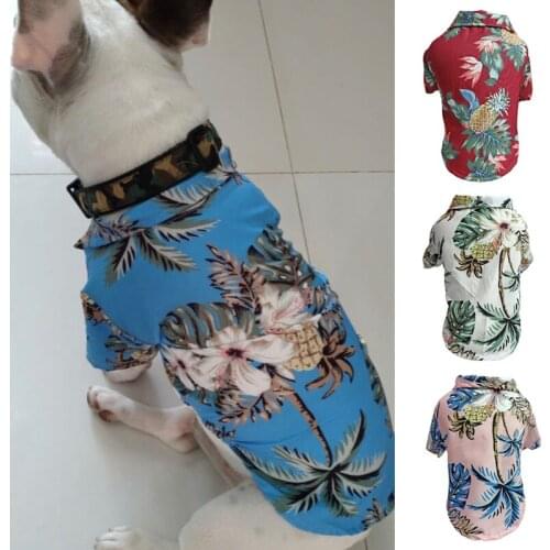 Pet Clothing Floral T-Shirt Hawaiian Dog Shirts Clothes Summer Beach Clothes Vest For Small Large Cat Dog Chihuahua