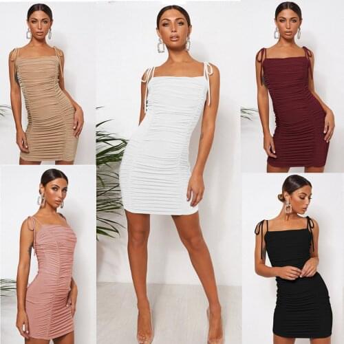 Autumn and Winter Large Size European and American Sexy Sling Pleated Bandage Women Dress Club Dress Bandage Dresses black skirt