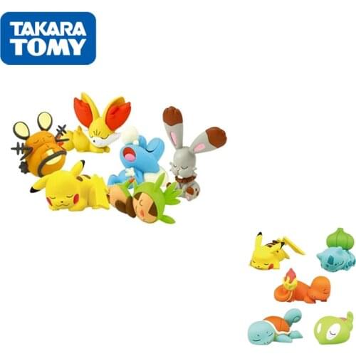 Pokemon Anime Cake Decoration Doll Kawaii Sleeping Pikachu Squirtle Charmander Capsule Toy Model Children Toy Birthday Gift