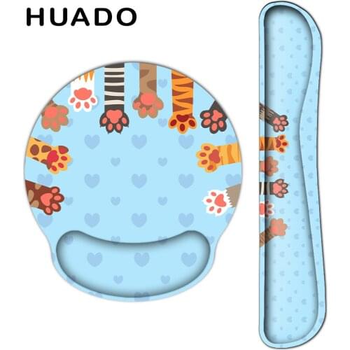 Lovely Mouse Pad with Wrist Rest Memory Foam Soft Anti Slip Keyboard Pad Ergonomic Design for PC Laptop