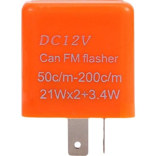 LED Turns Relay 12V 2 Pin Adjustable Frequency LED Flasher Relay Motorcycle LED Turn Signal Flashing Adapter Moto Accessories