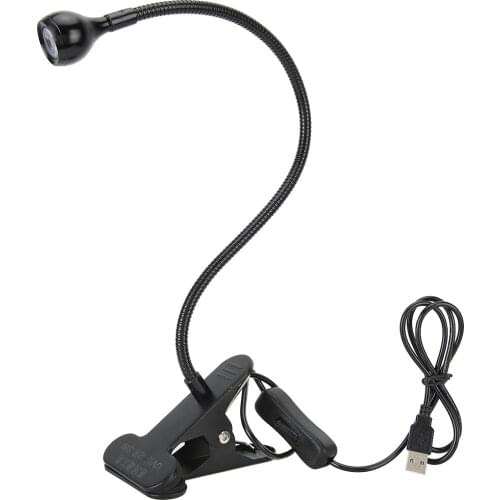 USB 3W UV Glue Lamp Ultraviolet LED Purple Light USB With Clip and Switch for Phone Repair