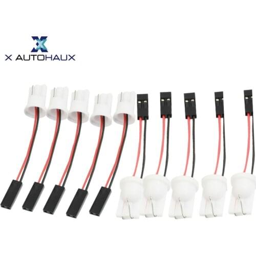 X Autohaux Truck Car Auto T10 W5w Led Bulb Light Wire Harness Adapter 10 Pcs