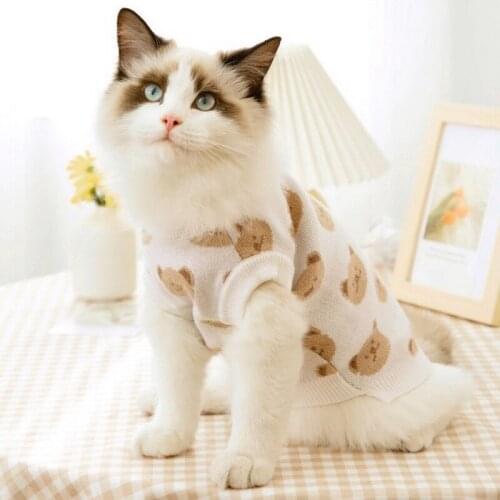 Pet Dog Cat Sweater Clothing Winter Warm Turtleneck Knitted Cat Puppy Clothes Costume For Small Dogs Cats Chihuahua Outfit Vest