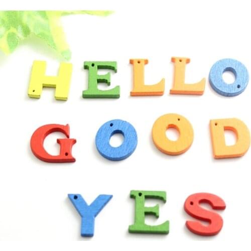 100pcs Home Decoration Building Blocks Wooden English Letter Alphabet Word Standing Toy For Children Learning Diy