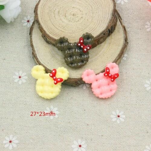 15pcs/lot mix colors resin cartoon mitch in solid color for kids hair phonecase DIY resin cabochons accessories