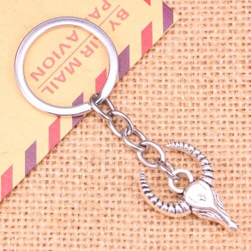 20pcs New Fashion Keychain 29*20 mm bull ox head Pendants DIY Men Jewelry Car Key Chain Ring Holder Souvenir For Gift