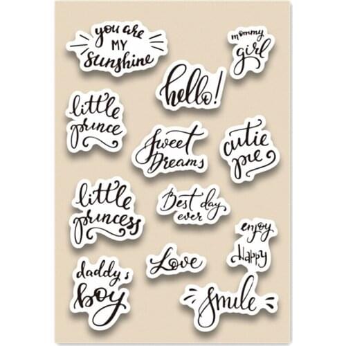 20Pcs11*16CM Greetings Transparent Clear Stamp Silicone Stamp/Seal DIY Scrapbooking/Photo Album Stamp Sheets Bulk Deals