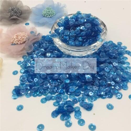3000pcs(50g) 4/6/8mm Cup Loose Sequins Transparent M-Blue Paillette Sewing,Wedding Craft,Kids DIY Garment Accessories Confetti