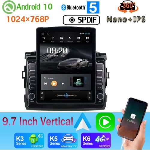 9.7" Vertical Style Car Media Player Radio GPS For Toyota Previa Estima Tarago 2006-2012 1din Android 10.0 360 Camera PX6 4+64G