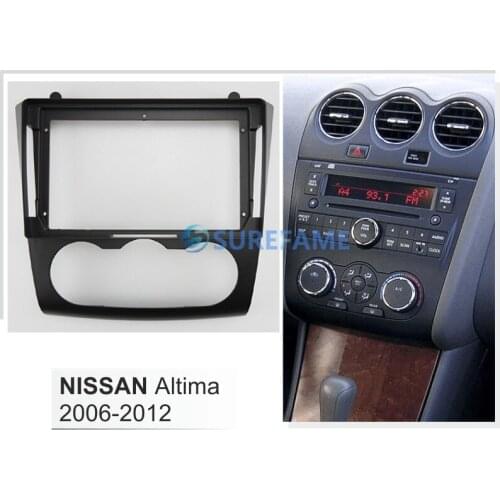 9 inch Car Fascia Radio Panel for NISSAN Altima 2006-2012 (Manual A/C) Dash Kit Install Facia Console Bezel 9inch Plate Adapter