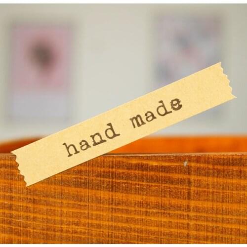 900Pcs/Lot Natural Kraft Color Bar Shape Hand Made Biscuit Sticker, STK-086 Free Shipping