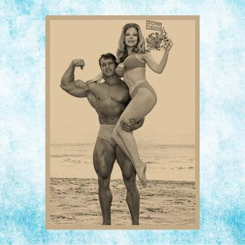 Arnold Schwarzenegger Retro Bodybuilding Motivational Canvas Poster For Living Room Decor Bar Decoration-004