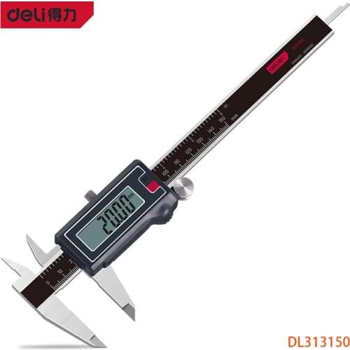 Deli IP67 Dustproof And Waterproof Design Digital Vernier Caliper Digital Caliper Ruler Measuring Ruler Inside Diameter