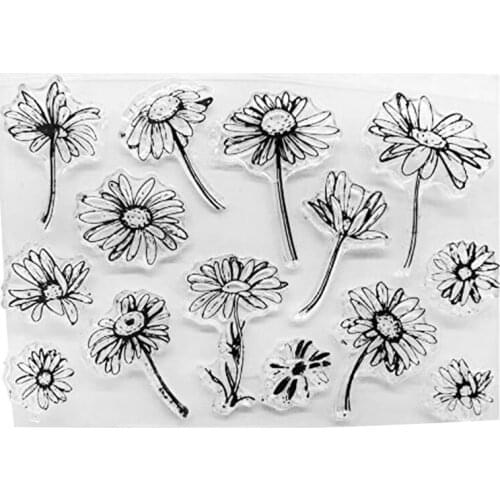 Daisy Flower Silicone Clear Seal Stamp DIY Scrapbooking Embossing Photo Album Decorative Paper Card Craft