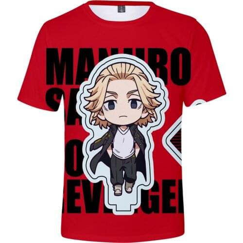 Red Tees 3D Anime Tokyo Revengers T Shirt Men Women Harajuku Hip Hop Kids Tops Casual Boys Girls Cartoon Cool t-Shirt
