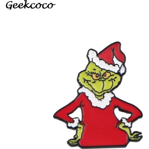 J2060 Cartoon Monster Brooch Metal badge Women and Men Enamel Pins Clothes Brooches Shirt Collar Pin Gifts