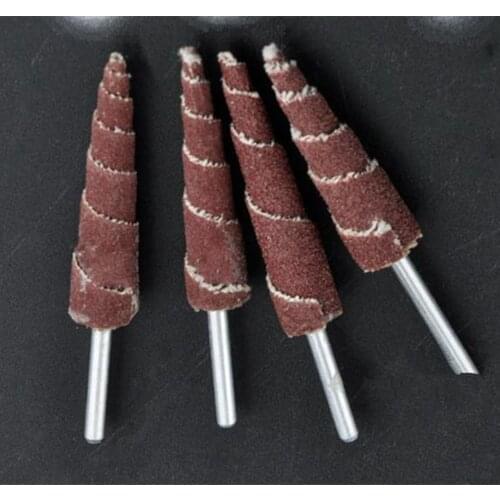 Tapered helical sandpaper Rod 3mm SHK polished burs80-600 P sanding tool Grinding and polishing Blind wheel grinding head
