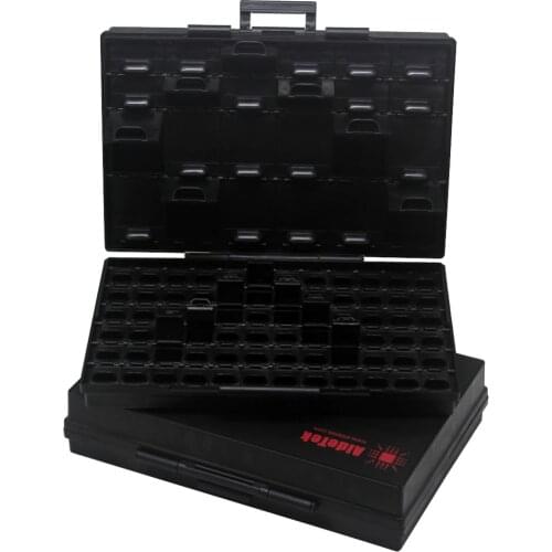 AideTek smd storage ESD platic toolbox lids anti-static ESD safe enclosure SMT IC diode organizer transistor black 2BOXALL96AS