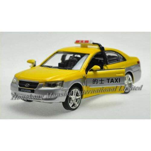 1:32 Scale Alloy Metal Diecast Taxi Taxicab Car Model For Hyundai Sonata Collection Vehicle Model Pull Back Sound&Light Toys Car