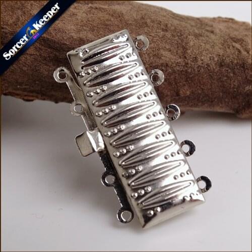 16x31 mm Metal Copper Toggle Clasp Rectangle Box Vintage Rectangular Flower Clasps for Diy Fit Charms Jewelry Making Wholesale