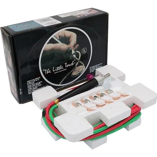 Mini Oxygen Welding Gun with 5 Tips Oxygen Torch Oxygen Acetylene Flare Gun Welding Platinum Stainless Steel Metals