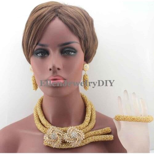 Fashion African Beads Jewelry Sets Indian Crystal Jewelry Set Nigerian Wedding Necklace Womens Jewellery Set Jewelry Sets W13189