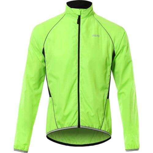 Men Reflective Cycling Jacket Breathable Long Sleeve Bicycle Jersey Wind Coat Vest Outdoor Sportswear